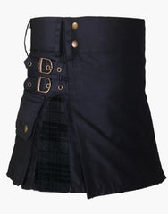 NIGHT WATCH TARTAN HYBRID KILT BLACK LADIES - Scottish Kilt Jacket™ USA-UK