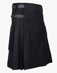 GAULTIER BLACK UTILITY KILT LAUTREAMONT - Scottish Kilt Jacket™ USA-UK