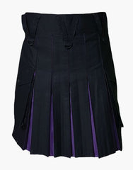 HYBRID PURPLE AND BLACK KILT - scottish kilt jacket