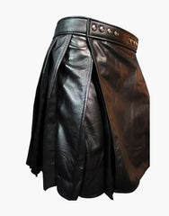KILT IN BLACK LEATHER FOR MEN - Scottish Kilt Jacket™ USA-UK