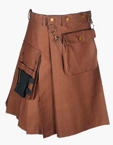 Brown Deluxe Working Utility Kilt for Men - Scottish Kilt Jacket™ USA-UK