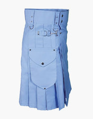 Light blue cargo kilt for men - Scottish Kilt Jacket™ USA-UK