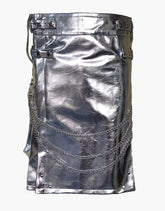UTILITY KILT IN METALLIC SILVER - Scottish Kilt Jacket™ USA-UK