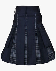 NIGHT WATCH TARTAN HYBRID KILT IN A MODERN BLACK DESIGN - scottish kilt jacket