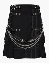 MODERN BLACK GOTHIC KILT WITH CHAINS - Scottish Kilt Jacket™ USA-UK