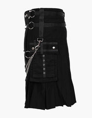 MODERN BLACK GOTHIC KILT WITH CHAINS - Scottish Kilt Jacket™ USA-UK