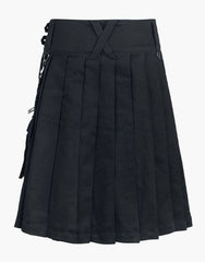DETACHABLE POCKETS AND A MODERN BLACK GOTHIC UTILITY KILT - Scottish Kilt Jacket™ USA-UK