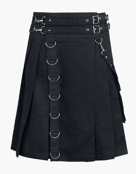 CALLE UTILITY KILT - MODERN BLACK GOTHIC Punk Kilt - Scottish Kilt Jacket™ USA-UK