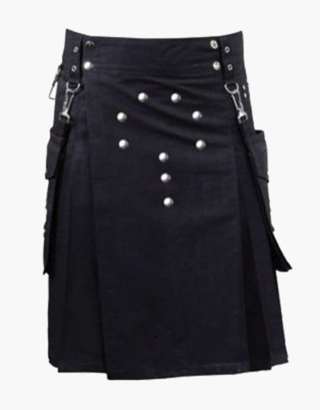 STYLISH APRON AND A MODERN BLACK UTILITY KILT - Scottish Kilt Jacket™ USA-UK