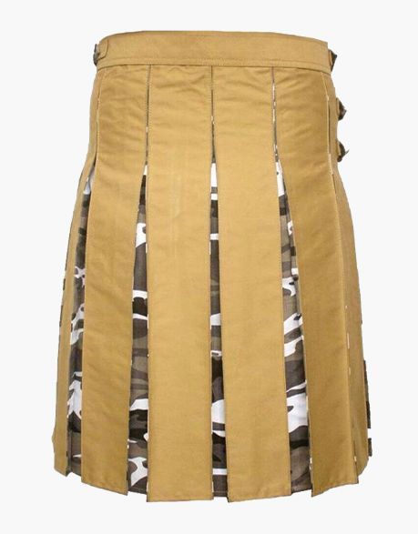 URBAN CAMO AND MODERN KHAKI HYBRID KILT - scottish kilt jacket