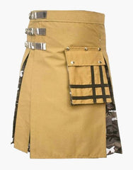 URBAN CAMO AND MODERN KHAKI HYBRID KILT - scottish kilt jacket