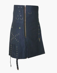 SIDE ZIPPER MODERN NAVY BLUE UTILITY KILT - Scottish Kilt Jacket™ USA-UK