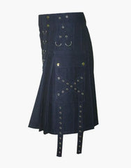 SIDE ZIPPER MODERN NAVY BLUE UTILITY KILT - Scottish Kilt Jacket™ USA-UK