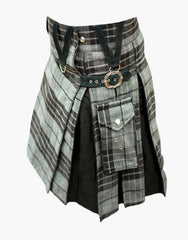 PLEATED HYBRID KILT MODERN GREY BOX - scottish kilt jacket