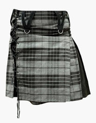 PLEATED HYBRID KILT MODERN GREY BOX - scottish kilt jacket