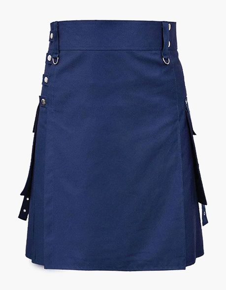 FASHION UTILITY KILT IN NAVY BLUE - Scottish Kilt Jacket™ USA-UK