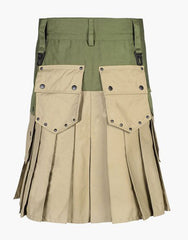 OLIVE GREEN AND KHAKI TACTICAL KILT - Scottish Kilt Jacket™ USA-UK