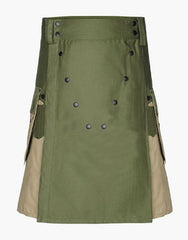 OLIVE GREEN AND KHAKI TACTICAL KILT - Scottish Kilt Jacket™ USA-UK