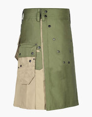 OLIVE GREEN AND KHAKI TACTICAL KILT - Scottish Kilt Jacket™ USA-UK