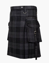 TARTAN GOTHIC Punk Utility Kilt Night Watch - scottish kilt jacket