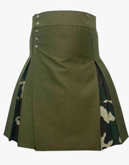 WOODLAND CAMO AND OLIVE GREEN HYBRID KILT - Scottish Kilt Jacket™ USA-UK