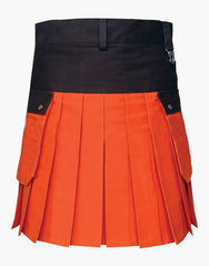 TWO-TONE ORANGE AND BLACK UTILITY KILT - Scottish Kilt Jacket™ USA-UK