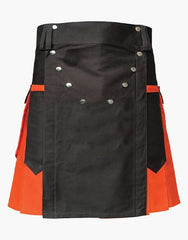 TWO-TONE ORANGE AND BLACK UTILITY KILT - Scottish Kilt Jacket™ USA-UK