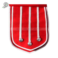 Red Doublet Pipe Band With White Piping Jacket