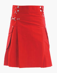 Utility Kilt in Red - Scottish Kilt Jacket™ USA-UK