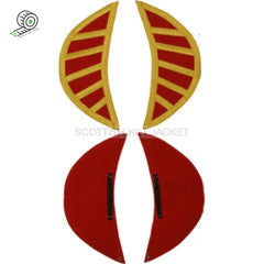 Red Wool Pipe Band Doublet With Navy Collar Epaulets And Cuffs Jacket