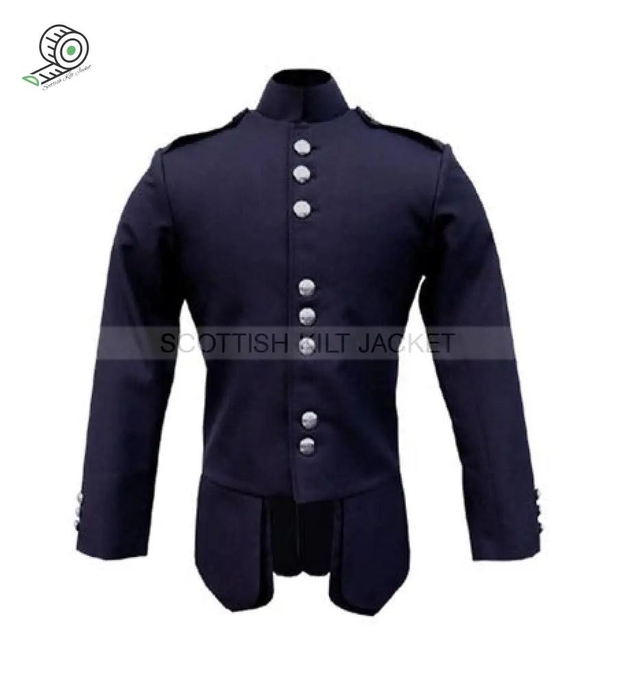 Scots Guards Style Doublet 16 In Navy Gabardine Jacket