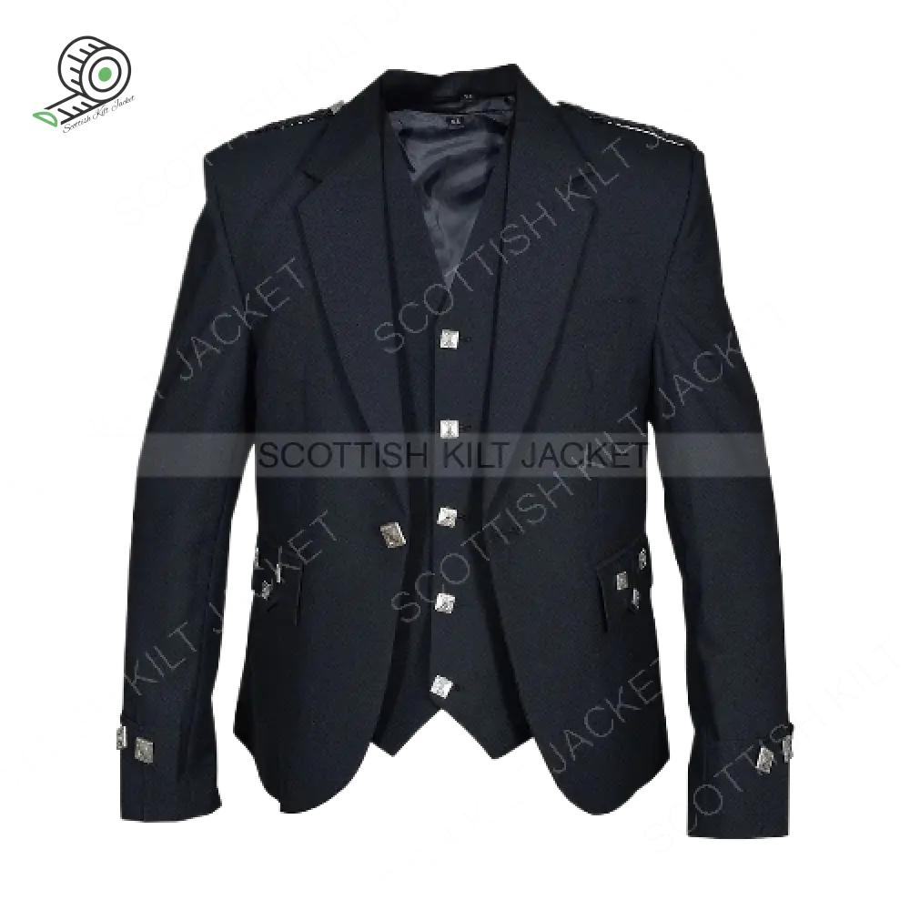 Scottish Argyll Kilt Jacket With Vest Gauntlet Style Cuffs