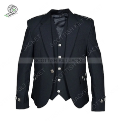 Scottish Argyll Kilt Jacket With Vest Gauntlet Style Cuffs