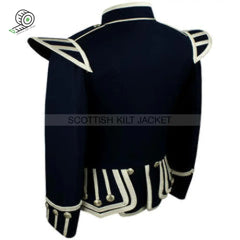 Silver Braid Trim 12 Navy Blue Gabardine Doublet Jacket