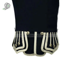 Silver Braid Trim 12 Navy Blue Gabardine Doublet Jacket