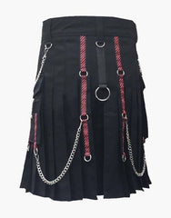 TYPE SOLID BLACK UTILITY KILT - Scottish Kilt Jacket™ USA-UK