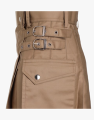 BEIGE WOMEN'S UTILITY KILT - Scottish Kilt Jacket™ USA-UK