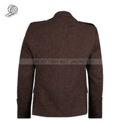 Waistcoat With Argyll Kilt Jacket In Brown Shetland Tweed Jackets