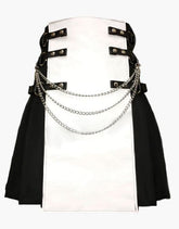 WHITE AND BLACK HYBRID KILT GOTHIC - scottish kilt jacket