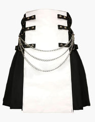 WHITE AND BLACK HYBRID KILT GOTHIC - scottish kilt jacket