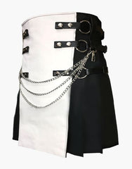 WHITE AND BLACK HYBRID KILT GOTHIC - scottish kilt jacket