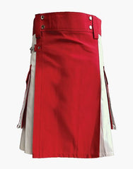 TWO-TONE RED AND WHITE UTILITY KILT - Scottish Kilt Jacket™ USA-UK