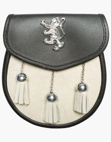 KILT SPORRAN FUR WHITE GOAT - Scottish Kilt Jacket™ USA-UK