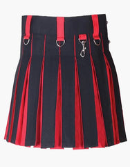 Modern hybrid short kilt in black and red for women - Scottish Kilt Jacket™ USA-UK