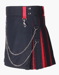 Modern hybrid short kilt in black and red for women - Scottish Kilt Jacket™ USA-UK