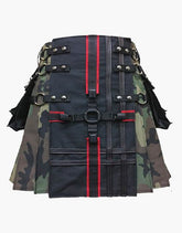 BLACK WOMEN HYBRID KILT USING CAMO UTILITY - Scottish Kilt Jacket™ USA-UK