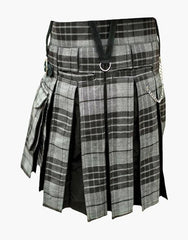 Grey Watch Tartan Hybrid Mini kilt for Women - Scottish Kilt Jacket™ USA-UK