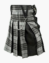 Grey Watch Tartan Hybrid Mini kilt for Women - Scottish Kilt Jacket™ USA-UK