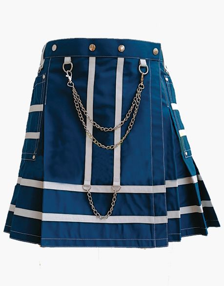 NAVY BLUE GOTHIC UTILITY MINI KILT FOR WOMEN - Scottish Kilt Jacket™ USA-UK