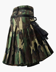 Woodland Gothic Kilt Camouflage with Black Pockets - Scottish Kilt Jacket™ USA-UK